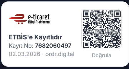 ETBİS'e kayıtlıdır. Kayıt No: 7682060497. 02.03.2026 · ordr.digital